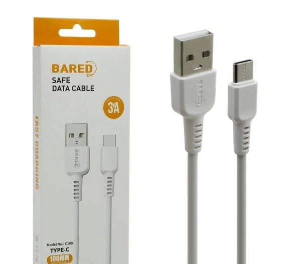 کابل شارژ و دیتا تایپ سی فست Bared c108