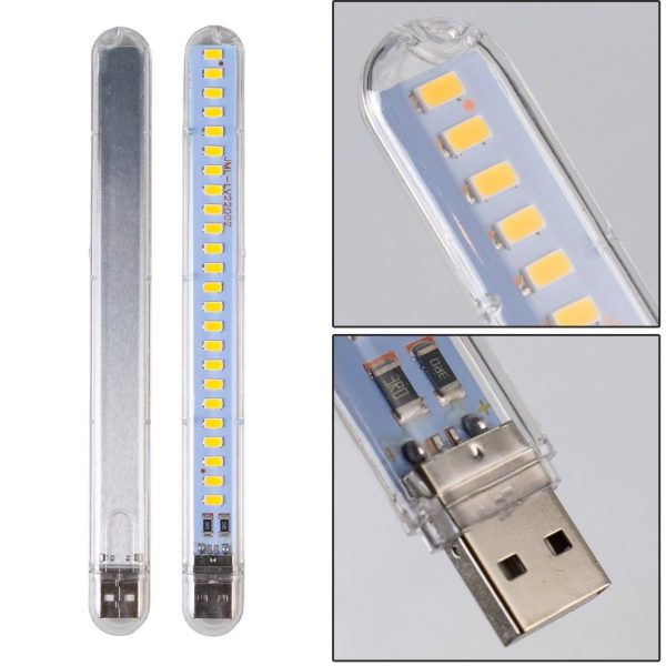 چراغ اضطراری USB LED مدل 24LED سفید مهتابی