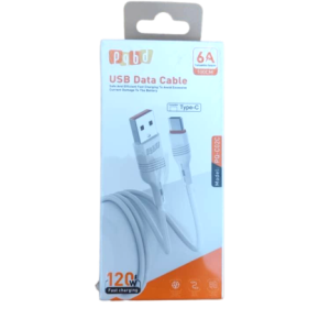 کابل شارژ و دیتا تایپ سی 120 وات pqbd مدل PQ-C02C با گارانتی