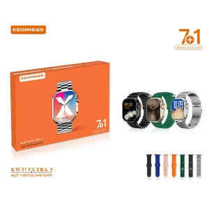 ساعت هوشمند KEQIWEAR مدل KW31 Ultra3 به همراه 7 بند