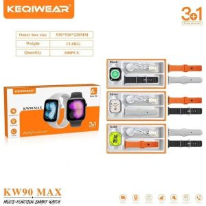 ساعت هوشمند KEQIWEAR مدل KW90 MAX به همراه 3 بند