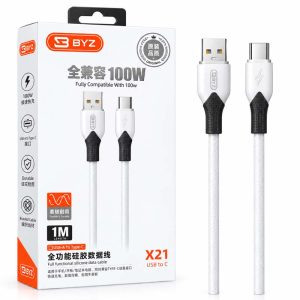کابل شارژر Type-C وات 100 BYZ (بی وای زد) مدل X21