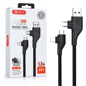 کابل شارژر 60 وات 4 کاره BYZ (بی وای زد) مدل X91