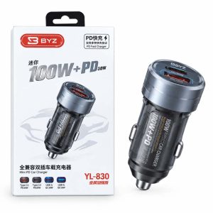 شارژر فندکی 100 وات 2 خروجی BYZ (بی وای زد) مدل YL-830